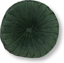 Dutch Decor - KAJA - Sierkussen Rond Velvet 40 Cm - Mountain View - Donkergroen