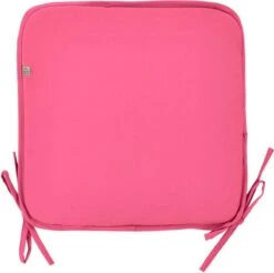 Dutch Decor - SUNNY - Stoelkussen Vierkant Met Linten Fuchsia 38.5x38.5 Cm - Model PK2 - Zitkussen