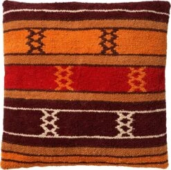 KIAN - Kussenhoes Kelim 45x45 Cm - Merlot - Rood - 100% Katoen - Exclusief Binnenkussen