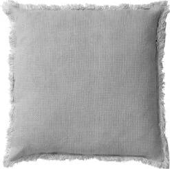 BURTO - Sierkussen Van Gewassen Katoen Micro Chip 60x60 Cm - Grijs - Inclusief Binnenvulling