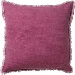 BURTO - Kussenhoes Van Gewassen Katoen Heather Rose 60x60 Cm - Roze - Met Rits