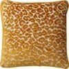 LEONA - Sierkussen Velvet 45x45 Cm - Golden Glow - Geel - Panterprint - Inclusief Binnenkussen