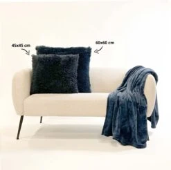 Set Van 2- Dutch Decor FLUFFY - Kussenhoezen Unikleur Insignia Blue 60x60 Cm - Blauw -Dutch Decor 1200x1195 22