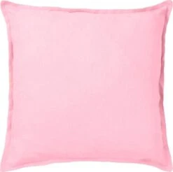 LINNEN - Sierkussen 45x45 Cm - Roze - Pasteltint - Met Kussenhoes Van 100% Linnen - Inclusief Binnenkussen