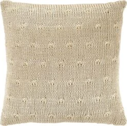 ERICA - Kussenhoes 45x45 Cm - Zand - Beige - Gebreid Dessin - Pasteltint - Met Rits