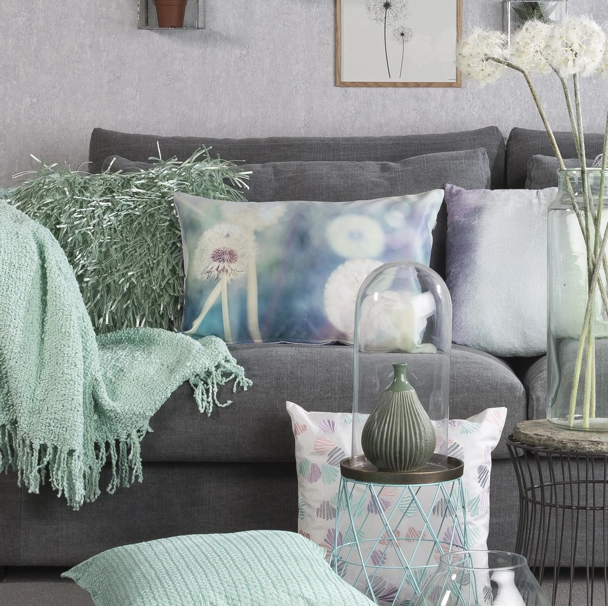 TAPPE - Sierkussen 45x45 Cm - Mint - Groen - Pasteltint - Inclusief Binnenvulling 6 TAPPE - Sierkussen 45x45 Cm - Mint - Groen - Pasteltint - Inclusief Binnenvulling - Afbeelding 6