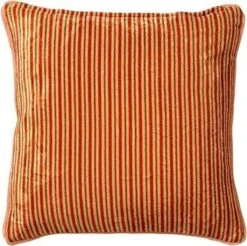 MEIS - Sierkussen 45x45 Cm - Velvet Bloemen - Dusty Pink - Roze - Rood - Streepjes - Inclusief Binnenvulling -Dutch Decor 1200x1196 22