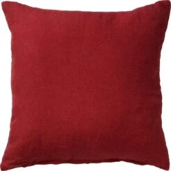 LINN - Sierkussen Linnen Merlot 45x45 Cm - Rood - Inclusief Binnenvulling