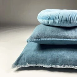 BURTO - Kussenhoes Van Gewassen Katoen Provincial Blue 60x60 Cm - Blauw - Met Rits -Dutch Decor 1200x1197 2