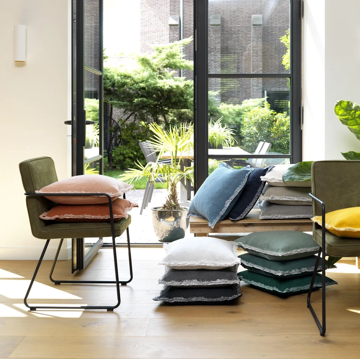 BURTO - Sierkussen Van Gewassen Katoen Potters Clay 45x45 Cm - Inclusief Binnenvulling 4 BURTO - Sierkussen Van Gewassen Katoen Potters Clay 45x45 Cm - Inclusief Binnenvulling - Afbeelding 4