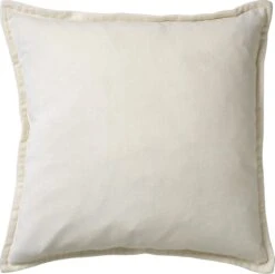 CAITH - Sierkussen Velvet 100% Katoen 50x50 Cm - Snow White - Wit - Inclusief Binnenvulling