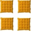 Set Van 4 - Dutch Decor BURTO - Stoelkussen Van Gewassen Katoen Golden Glow 40x40 Cm - Geel - Zitkussen