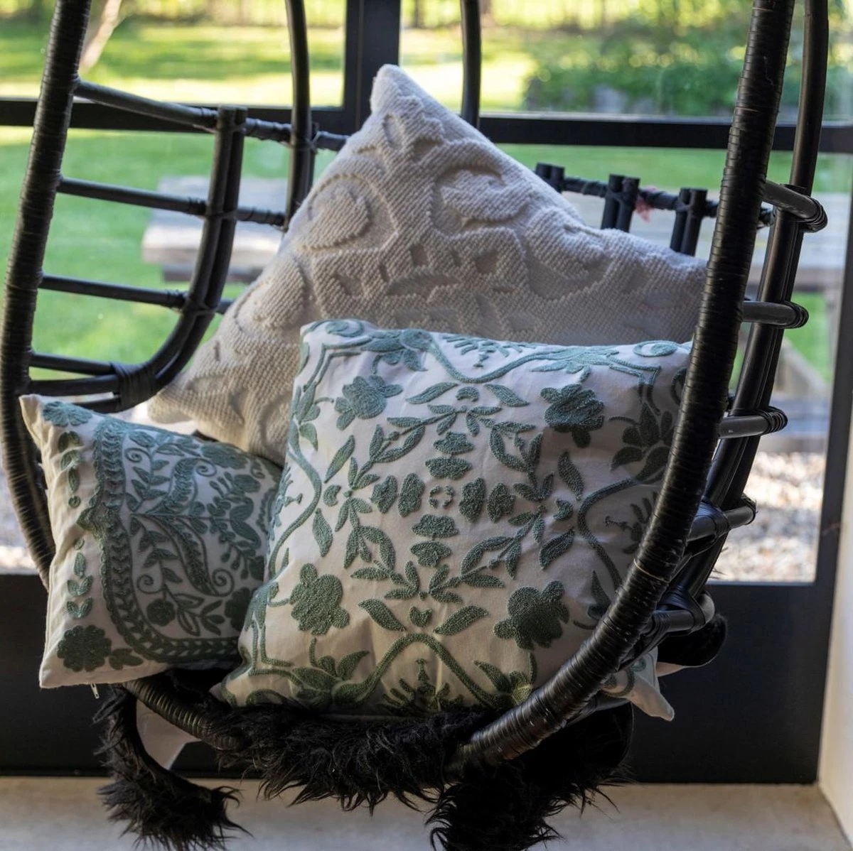 MENA - Kussenhoes Katoen - 45x45 Cm - Jadeite - Groen - Exclusief Binnenkussen 3 MENA - Kussenhoes Katoen - 45x45 Cm - Jadeite - Groen - Exclusief Binnenkussen - Afbeelding 3