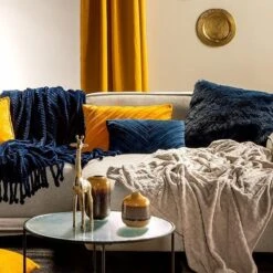 FEMM - Sierkussen Velvet 30x50 Cm - Insignia Blue - Donkerblauw - Inclusief Binnenvulling -Dutch Decor 1200x1198 35