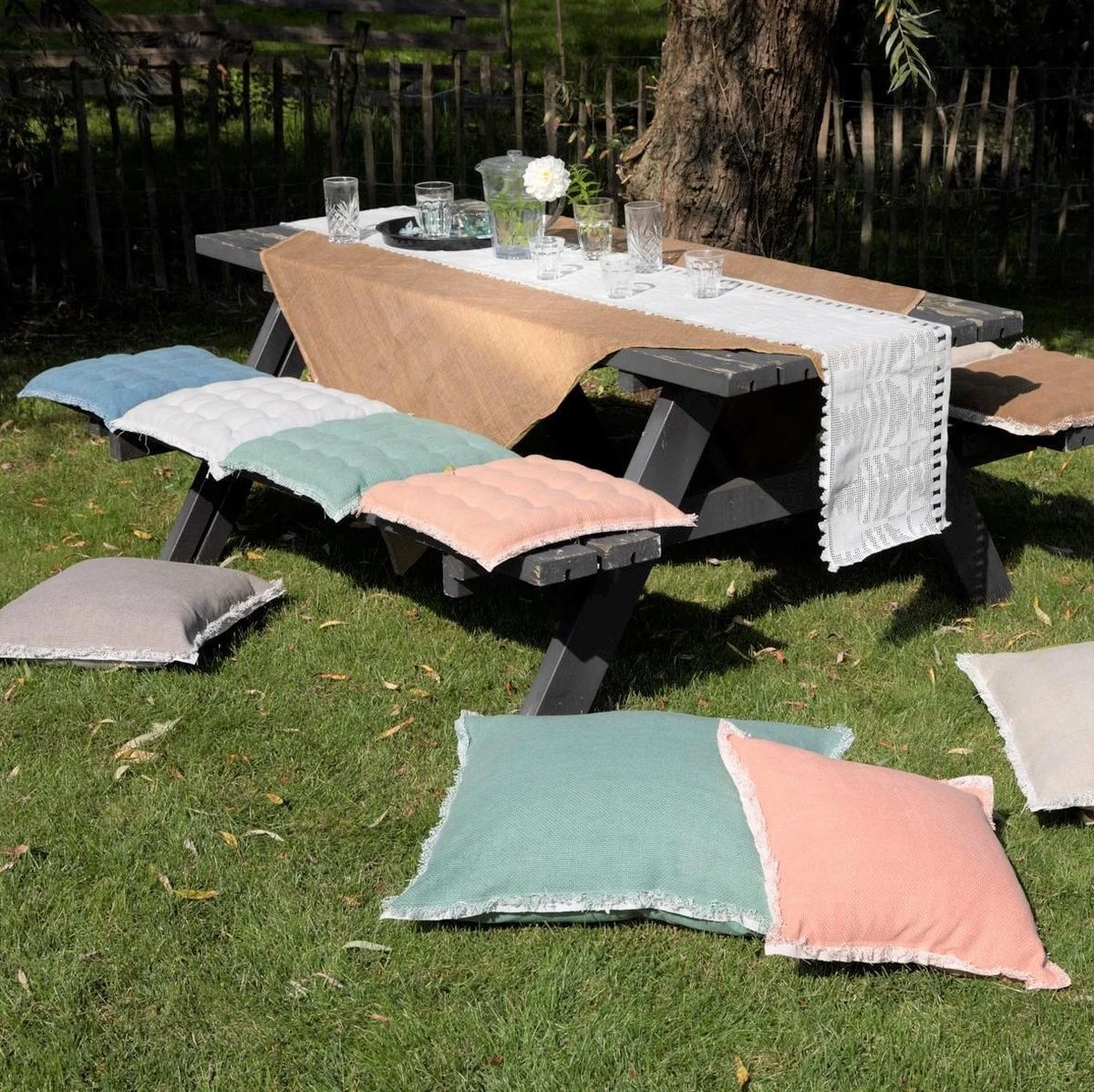 Dutch Decor - BURTO - Stoelkussen Van Gewassen Katoen Snow White 40x40 Cm - Wit - Zitkussen 5 Dutch Decor - BURTO - Stoelkussen Van Gewassen Katoen Snow White 40x40 Cm - Wit - Zitkussen - Afbeelding 5