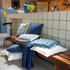 MIMI - Kussenhoes Van Katoen 30x50 Cm - Provincial Blue - Blauw En Wit - Exclusief Binnenkussen -Dutch Decor 1200x1198 8