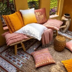 SANDY - Kussenhoes 45x45 Cm Muted Clay - Roze - Met Rits -Dutch Decor 1200x1199 17