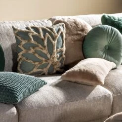 LIVIA - Kussenhoes 45x45 Cm Jadeite - Groen - Exclusief Binnenkussen -Dutch Decor 1200x1199 33