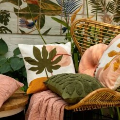 OLIVIA - Kussenhoes 45x45 Cm Olive Branch - Groen - Met Rits -Dutch Decor 1200x1199 34