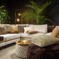 CONNOR- Sierkussen 45x45 Cm Shitake - Bruin - Inclusief Binnenvulling -Dutch Decor 1200x1199 57