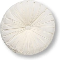Dutch Decor - KAJA - Sierkussen Rond Velvet 40 Cm - Snow White - Wit