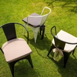 Dutch Decor - JAVA - Stoelkussen Met Lint Charcoal Gray 40x40 Cm - Grijs - Zitkussen -Dutch Decor 1200x1199 88