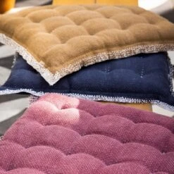 Set Van 4 - Dutch Decor BURTO - Stoelkussen Van Gewassen Katoen Tobacco Brown 40x40 Cm - Bruin - Zitkussen -Dutch Decor 1200x1199 91