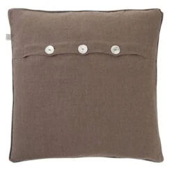 SCANDRA - Sierkussen 45x45 Cm - Lichtgrijs / Taupe - Met Knopen - Inclusief Binnenkussen -Dutch Decor 1200x1200 1055