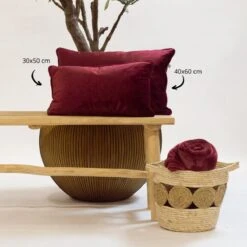 FINN - Kussenhoes Velvet Merlot 40x60 Cm - Rood - Exclusief Binnenkussen -Dutch Decor 1200x1200 110