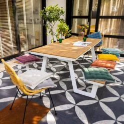 Dutch Decor - BURTO - Stoelkussen Van Gewassen Katoen Merlot 40x40 Cm - Rood - Zitkussen -Dutch Decor 1200x1200 1117