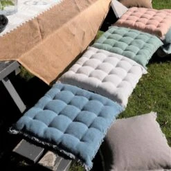 Dutch Decor - BURTO - Stoelkussen Van Gewassen Katoen Provincial Blue 40x40 Cm - Blauw - Zitkussen -Dutch Decor 1200x1200 1119