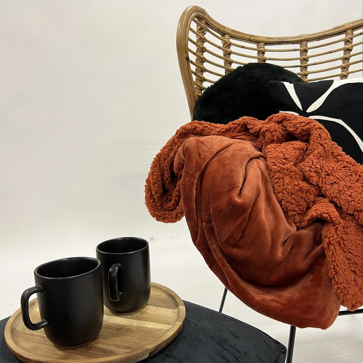 Dutch Decor - STANLEY - Plaid 150x200 Cm Potters Clay - Oranje - Deken 2 Dutch Decor - STANLEY - Plaid 150x200 Cm Potters Clay - Oranje - Deken - Afbeelding 2