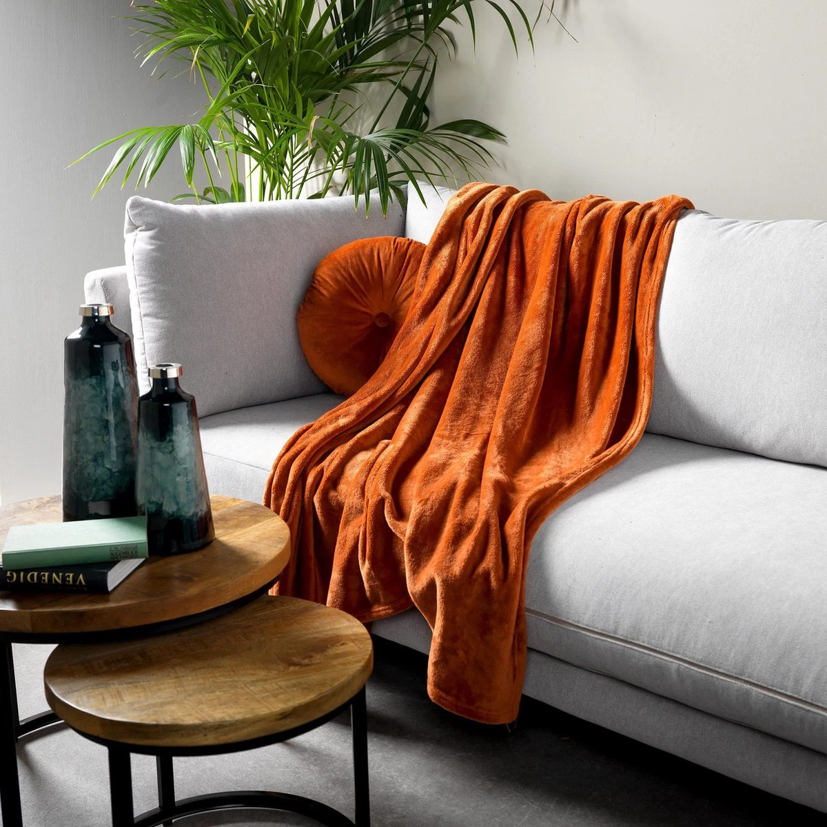 Dutch Decor - HARVEY - Plaid Fleece 150x200 Cm - Potters Clay - Oranje - Superzacht - Deken 4 Dutch Decor - HARVEY - Plaid Fleece 150x200 Cm - Potters Clay - Oranje - Superzacht - Deken - Afbeelding 4