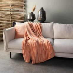 Dutch Decor - CHARLIE - Plaid Flannel Fleece XL - 200x220 Cm - Muted Clay - Roze - Deken -Dutch Decor 1200x1200 1166