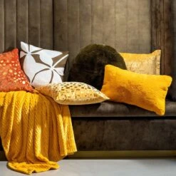 Dutch Decor - ZINZI - Plaid Unikleur 140x180 Cm Golden Glow - Geel - Deken -Dutch Decor 1200x1200 1177