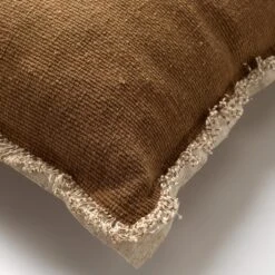 BURTO - Kussenhoes Van Gewassen Katoen Tobacco Brown 60x60 Cm - Bruin - Exclusief Binnenkussen -Dutch Decor 1200x1200 119