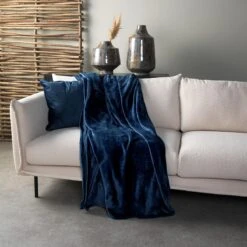 Dutch Decor - CHARLIE - Plaid Flannel Fleece XL - 200x220 Cm - Insignia Blue - Blauw - Deken -Dutch Decor 1200x1200 1218