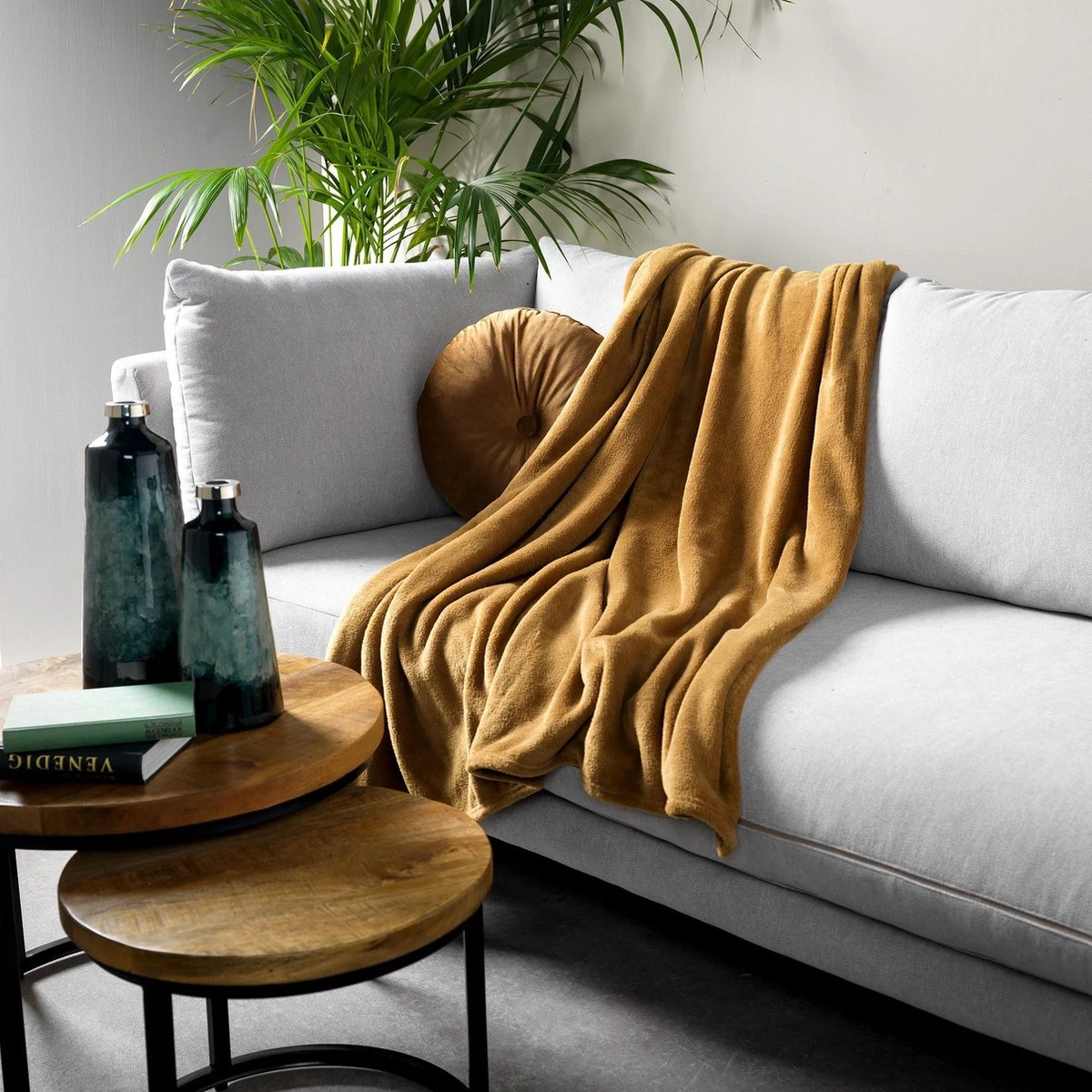 Dutch Decor - HARVEY - Plaid Fleece 150x200 Cm - Tobacco Brown - Bruin - Superzacht - Deken 4 Dutch Decor - HARVEY - Plaid Fleece 150x200 Cm - Tobacco Brown - Bruin - Superzacht - Deken - Afbeelding 4