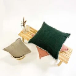 BURTO - Kussenhoes Van Gewassen Katoen Muted Clay 60x60 Cm - Roze - Exclusief Binnenkussen -Dutch Decor 1200x1200 14