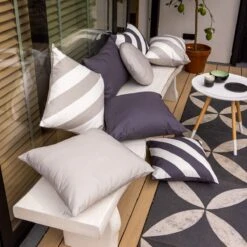 Set Van 2 - Dutch Decor SANTORINI - Kussenhoezen Outdoor 40x60 Cm Charcoal Grey - Waterafstotend En Uv-bestendig - Grijs -Dutch Decor 1200x1200 219