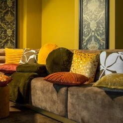 HAZEL - Kussenhoes 50x50 Cm Golden Glow - Geel - Exclusief Binnenkussen -Dutch Decor 1200x1200 234