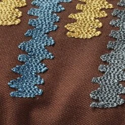 ORIN - Kussenhoes 30x50 Cm - Groen - Bruin - Blauw - Geborduurd Dessin - Retro - Exclusief Binnenkussen -Dutch Decor 1200x1200 236