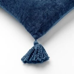 NINO - Kussenhoes Van Katoen 45x45 Cm Insignia Blue - Blauw - Met Flosjes - Exclusief Binnenkussen -Dutch Decor 1200x1200 305
