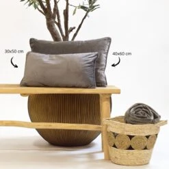 FINN - Kussenhoes Velvet Driftwood 40x60 Cm - Taupe - Met Rits -Dutch Decor 1200x1200 317