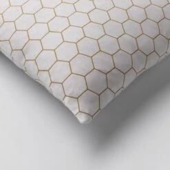 HONINGRAAT - Kussenhoes Katoen 45x45 Cm - Wit - Honingraat Patroon - Met Rits -Dutch Decor 1200x1200 351