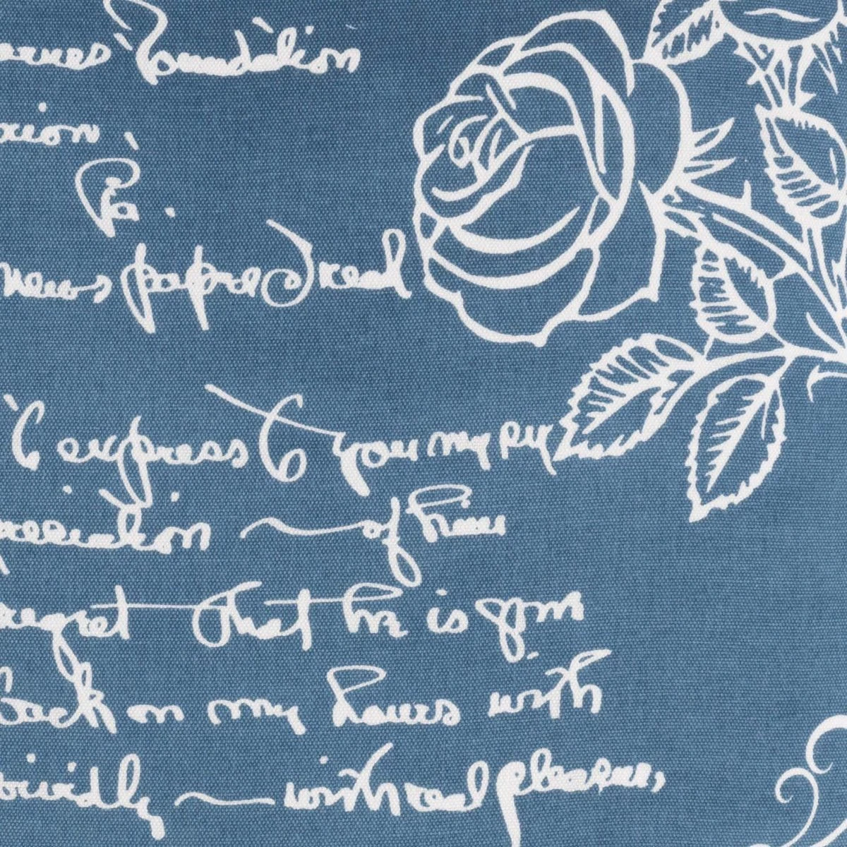 ROOS - Kussenhoes Katoen 45x45 Cm - Blauw - Wit - Rozen En Tekst - Exclusief Binnenkussen 3 ROOS - Kussenhoes Katoen 45x45 Cm - Blauw - Wit - Rozen En Tekst - Exclusief Binnenkussen - Afbeelding 3