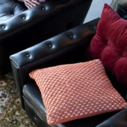 DENLEY - Kussenhoes Van Katoen Potters Clay 45x45 Cm - Oranje - Exclusief Binnenkussen -Dutch Decor 1200x1200 457