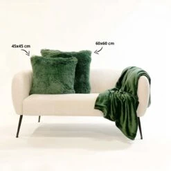 FLUFFY - Kussenhoes Unikleur 45x45 Cm - Mountain View - Donkergroen - Exclusief Binnenkussen -Dutch Decor 1200x1200 469