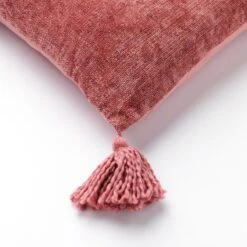 NINO - Kussenhoes Van Katoen 45x45 Cm Dusty Rose - Roze - Met Flosjes - Met Rits -Dutch Decor 1200x1200 472