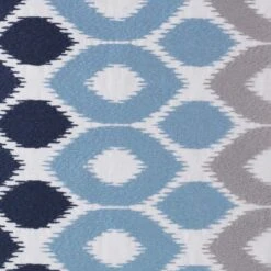 EGEA - Kussenhoes Geborduurd 45x45 Cm - Lichtgrijs - Lichtblauw - Donkerblauw - Exclusief Binnenkussen -Dutch Decor 1200x1200 496